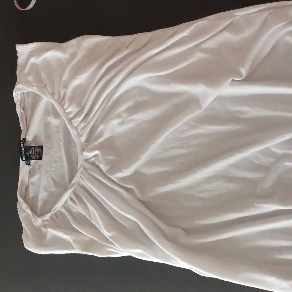 Coolwear white tee with elastic on sides and bottom size small sleeveless